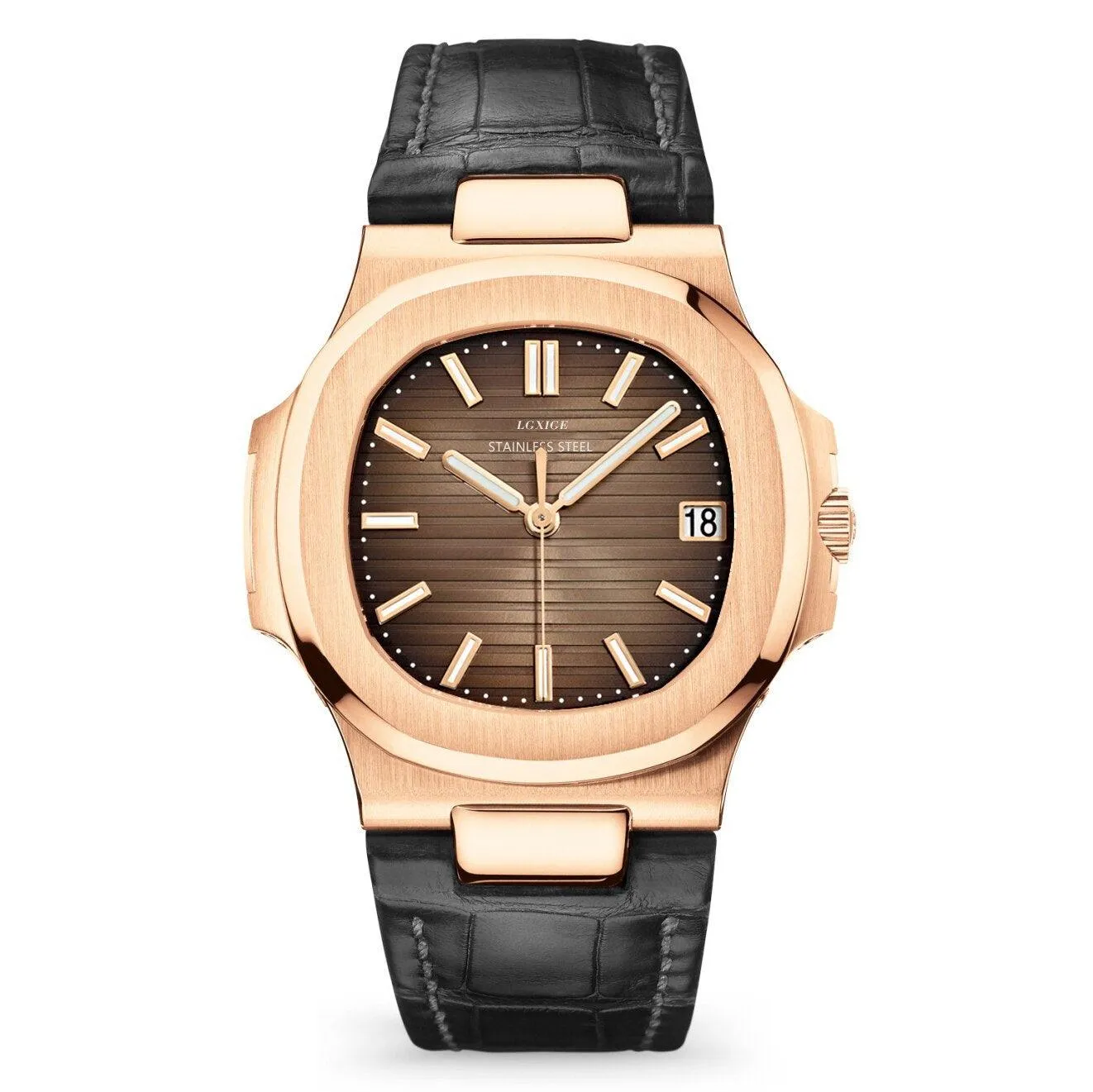 Lgxige Nautilus Quartz (PU Leather) Homage Watches