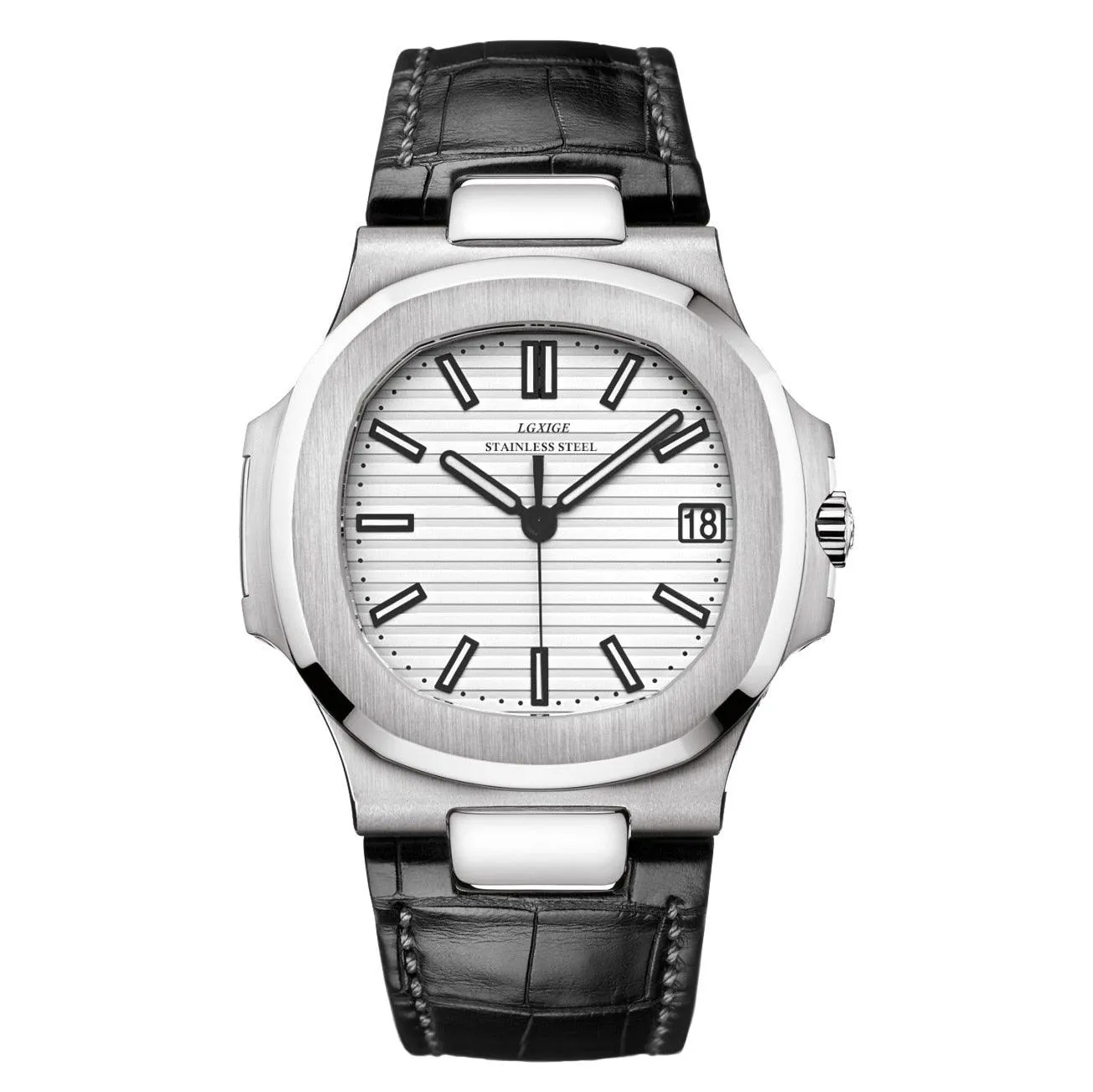 Lgxige Nautilus Quartz (PU Leather) Homage Watches