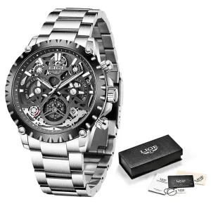 LIGE Quartz Watch Men's with Chronograph LG8950