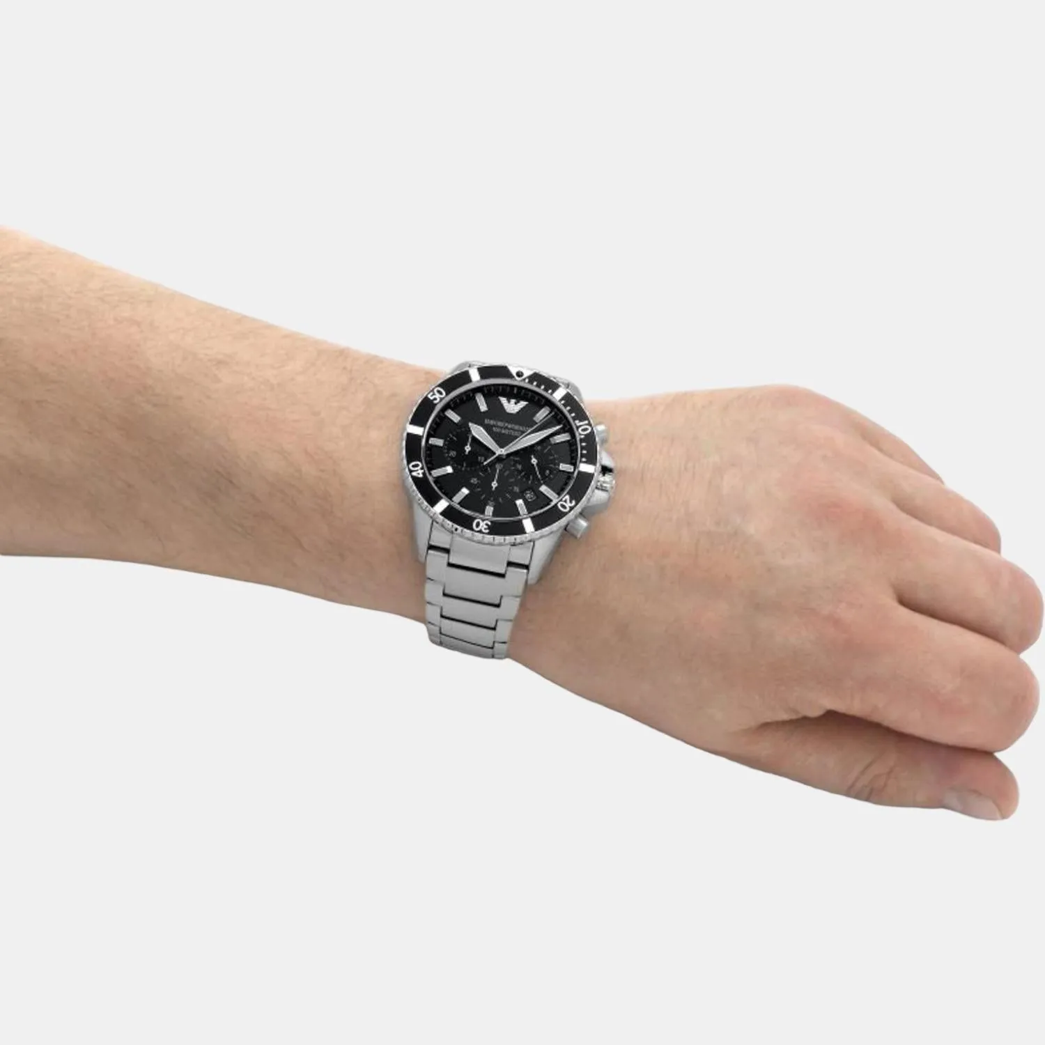 Men's Black Stainless Steel Chronograph Watch AR11360