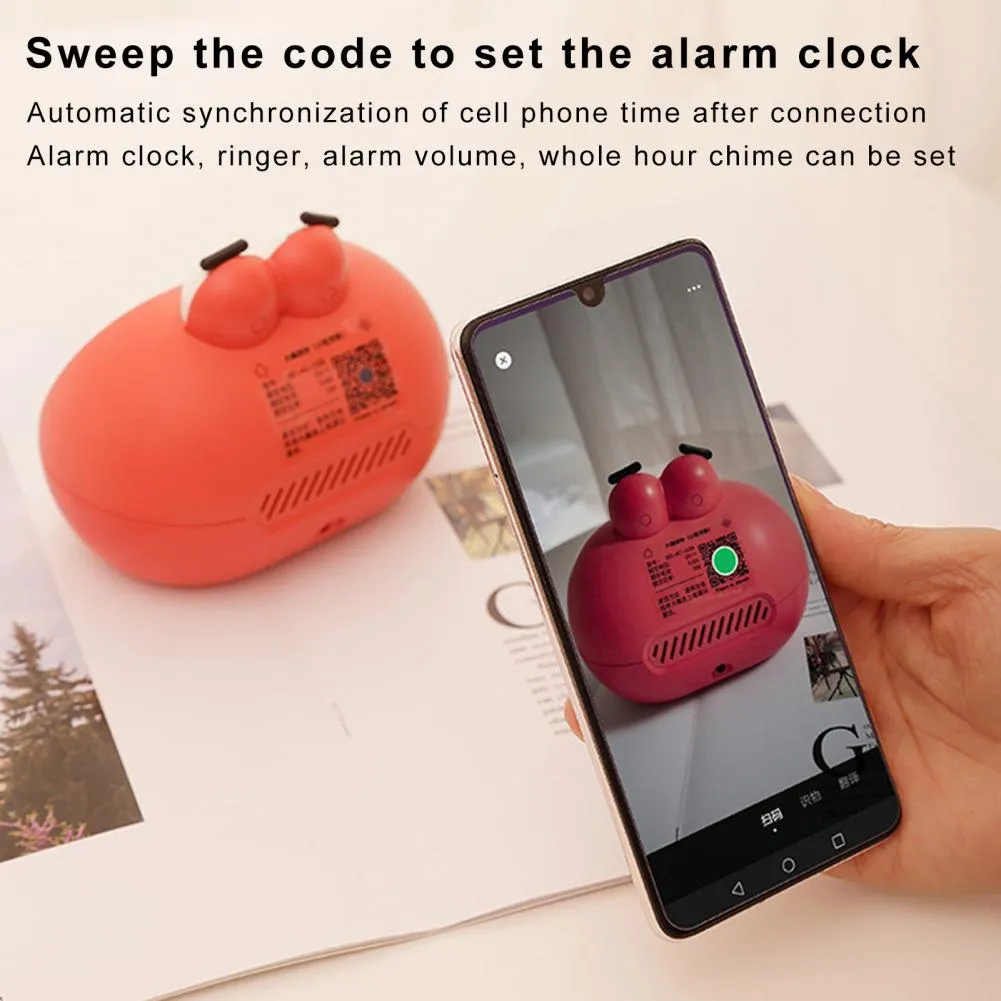 Mini LED Alarm Clock Countdown Table Clock Practical Cute Big Mouth Student Table LED Electronic Clock Night Light for Home