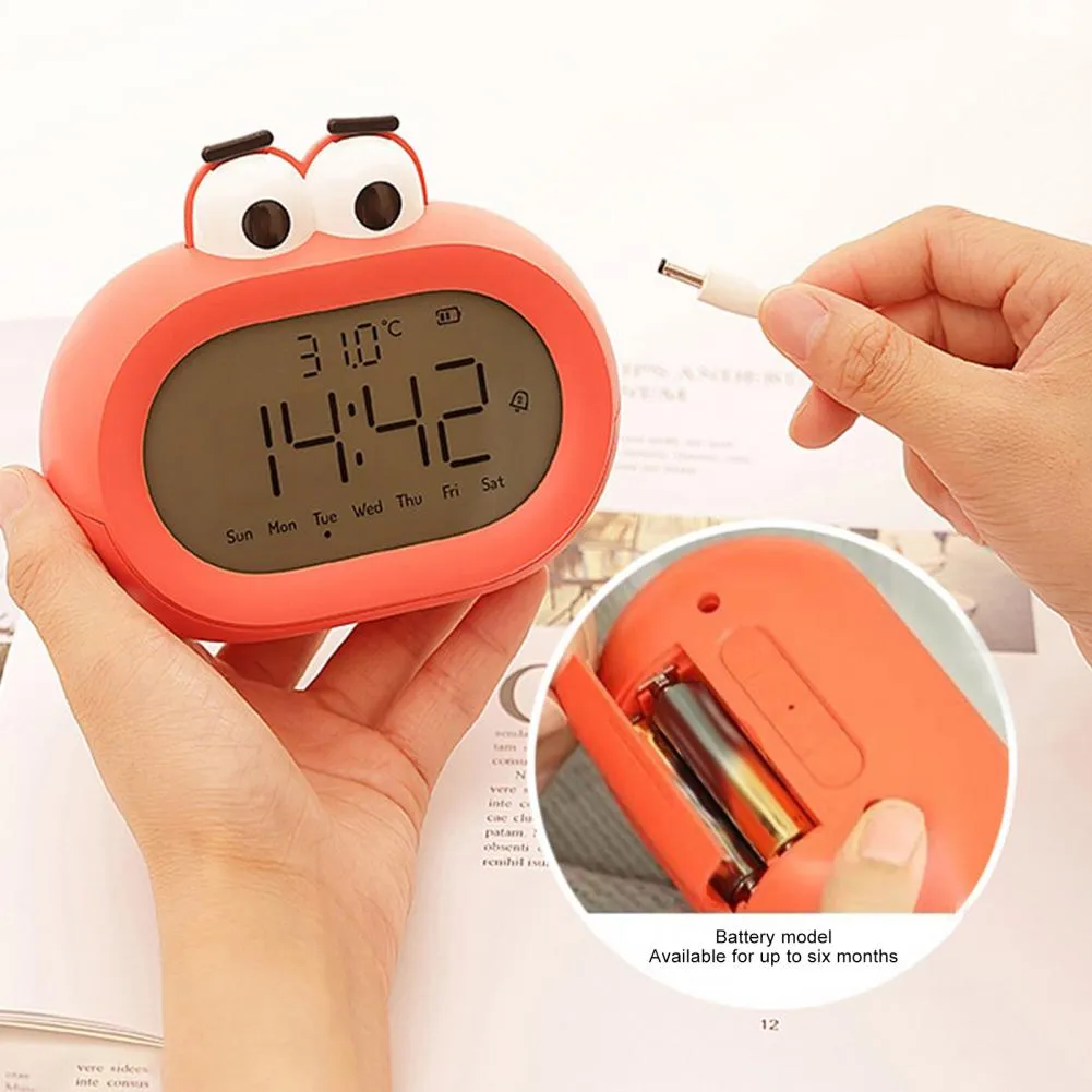 Mini LED Alarm Clock Countdown Table Clock Practical Cute Big Mouth Student Table LED Electronic Clock Night Light for Home
