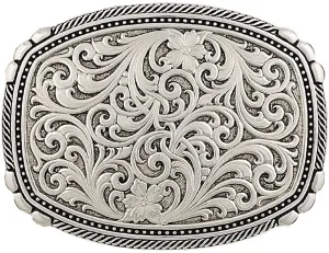 Montana Silversmiths Men's Antiqued Medium Two-Tone Framed Buckle Silver One Size