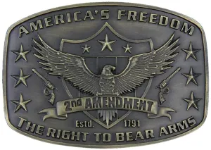 Montana Silversmiths Men's Second Amendment Heritage Attitude Belt Buckle