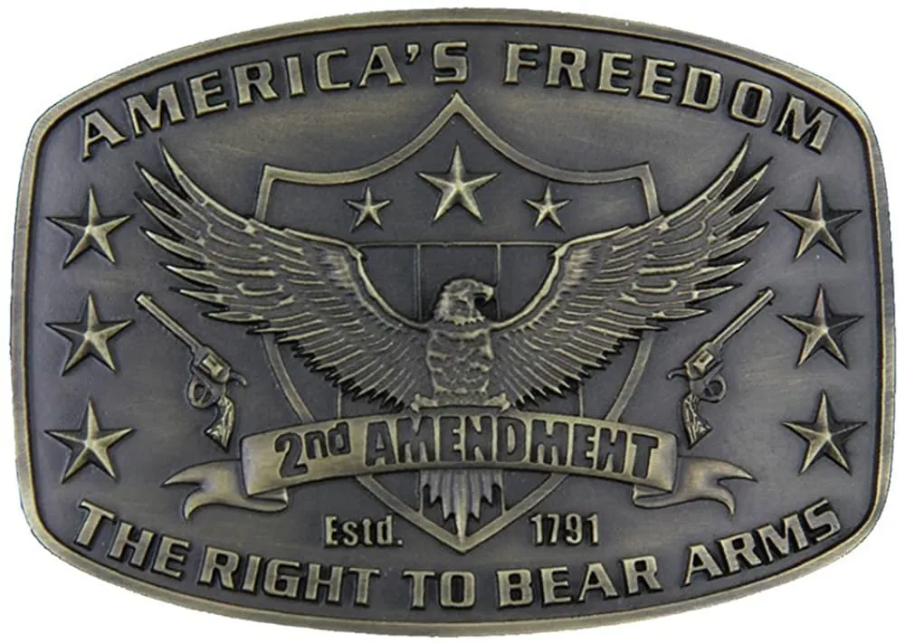 Montana Silversmiths Men's Second Amendment Heritage Attitude Belt Buckle