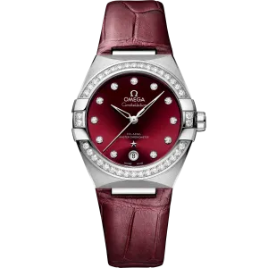 Omega Constellation 36 mm, steel on leather strap