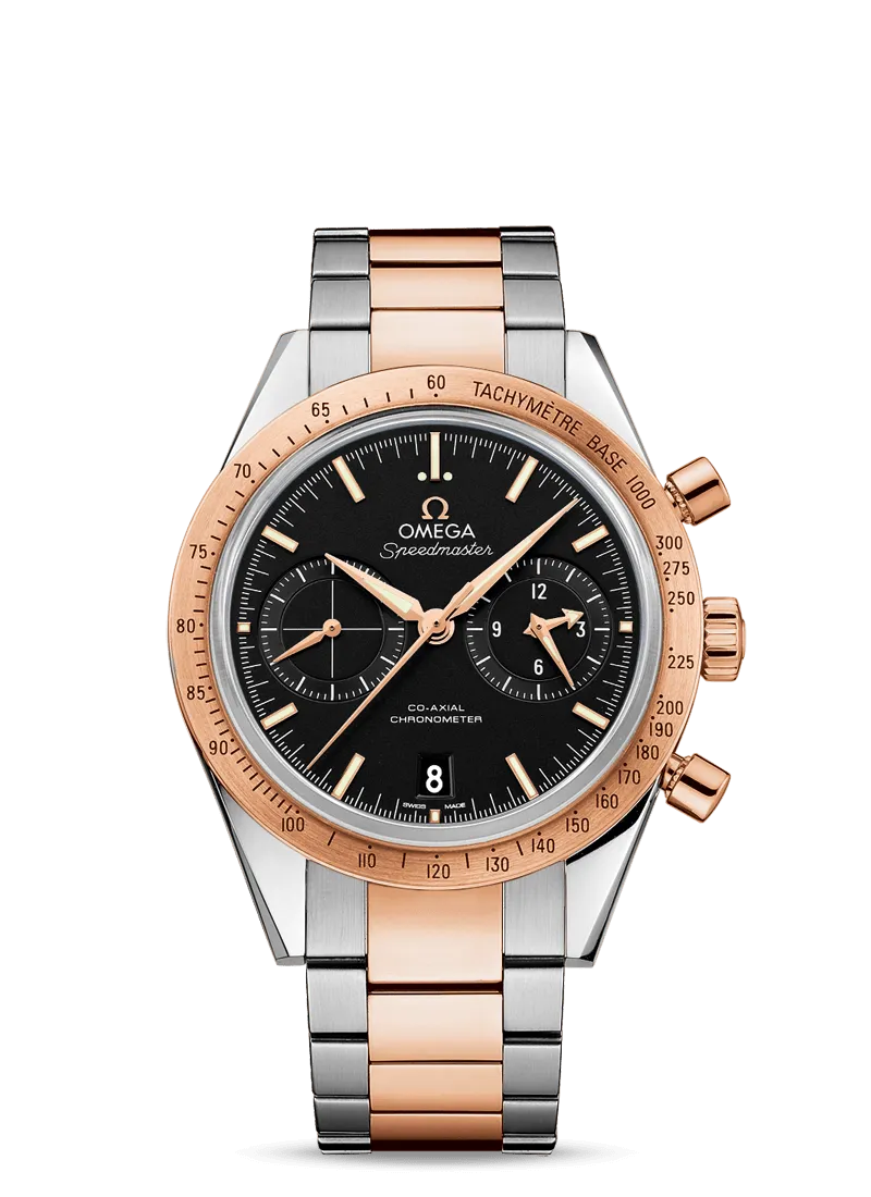 Omega Speedmaster '57 Co‑Axial Chronometer Chronograph 18K RG & SS 41.5mm Black Dial 331.20.42.51.01.002