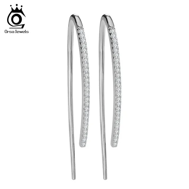ORSA JEWELS 2017 New Eco-Friendly Beautiful Rose Gold Color Earrings for Women Micro Paved CZ Earring For Girls and Women OE121