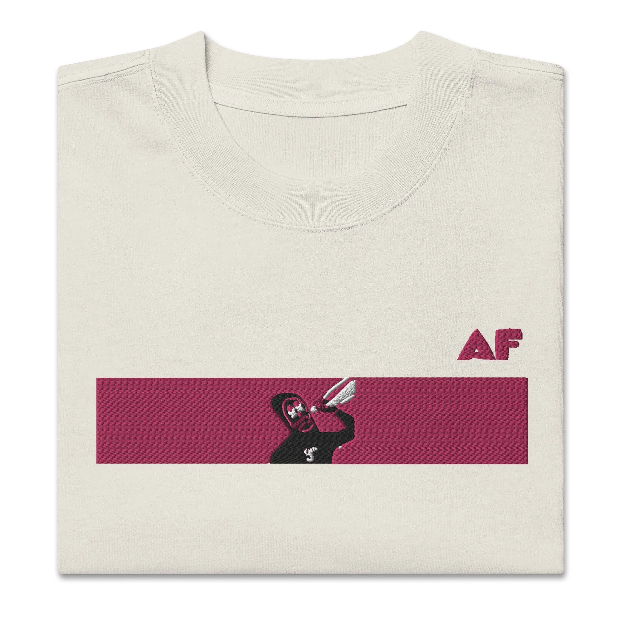 Oversized faded t-shirt feat. rektguy #889 (extra large embroidery)