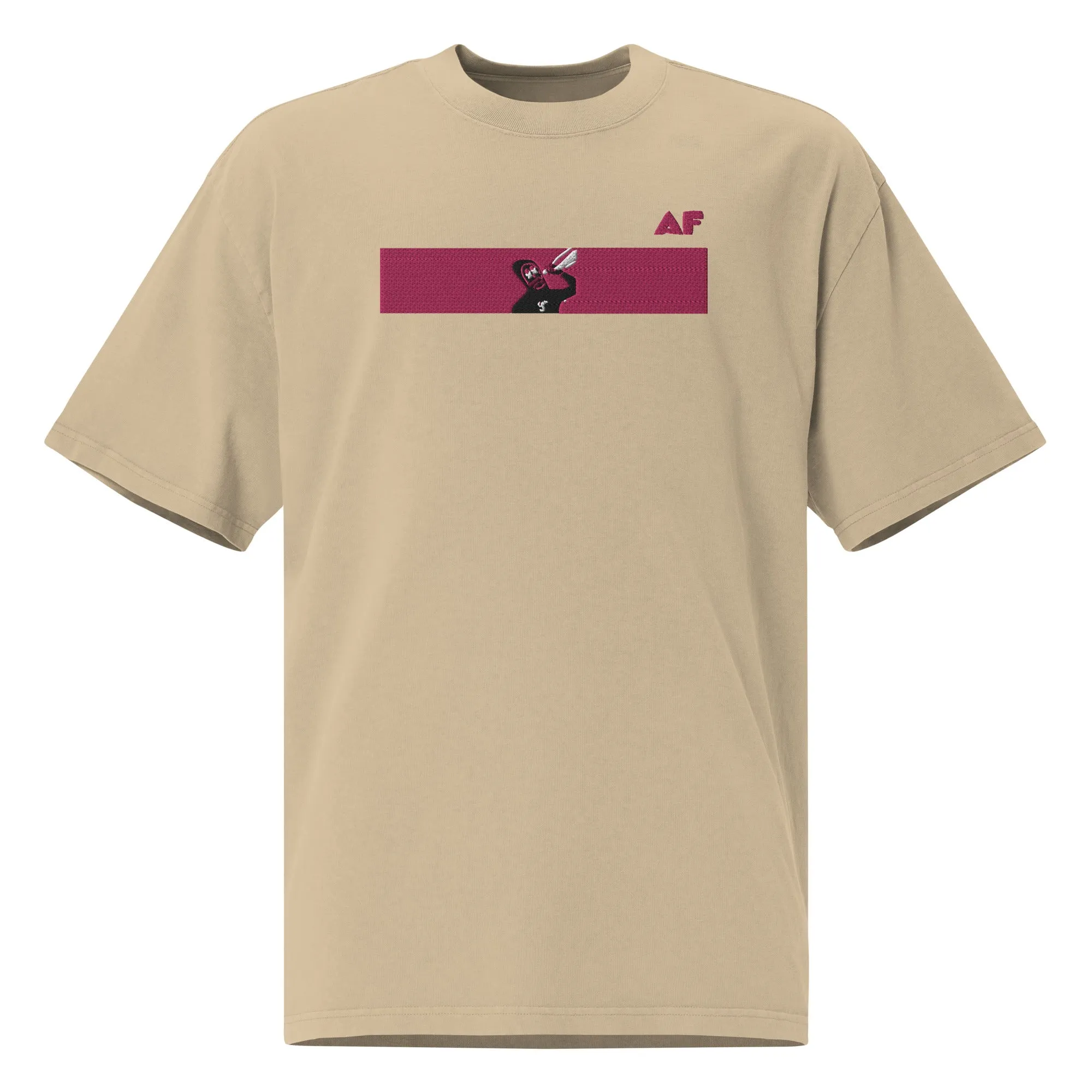 Oversized faded t-shirt feat. rektguy #889 (extra large embroidery)