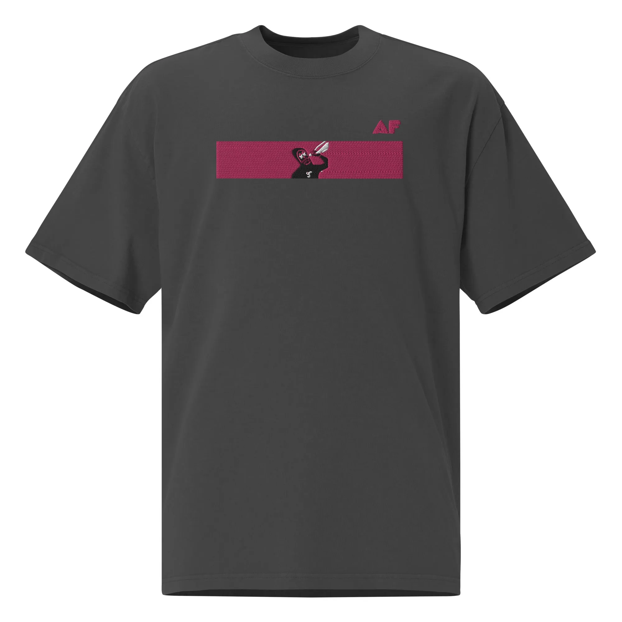 Oversized faded t-shirt feat. rektguy #889 (extra large embroidery)
