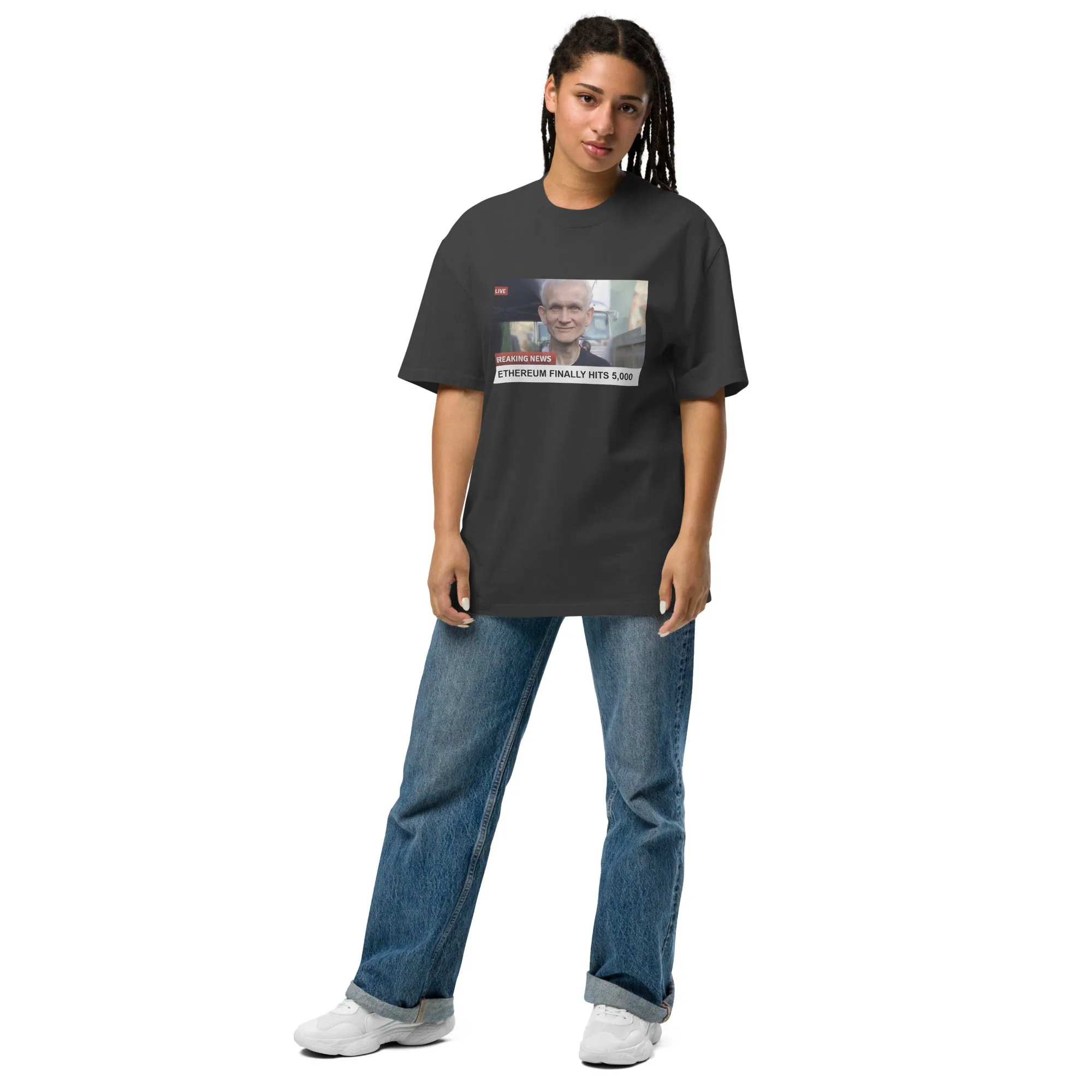 Oversized faded t-shirt "ETH to 5K$ (Tee)"