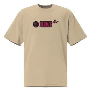 Oversized faded t-shirt REKT AF feat. rektguy #889 (embroidered)