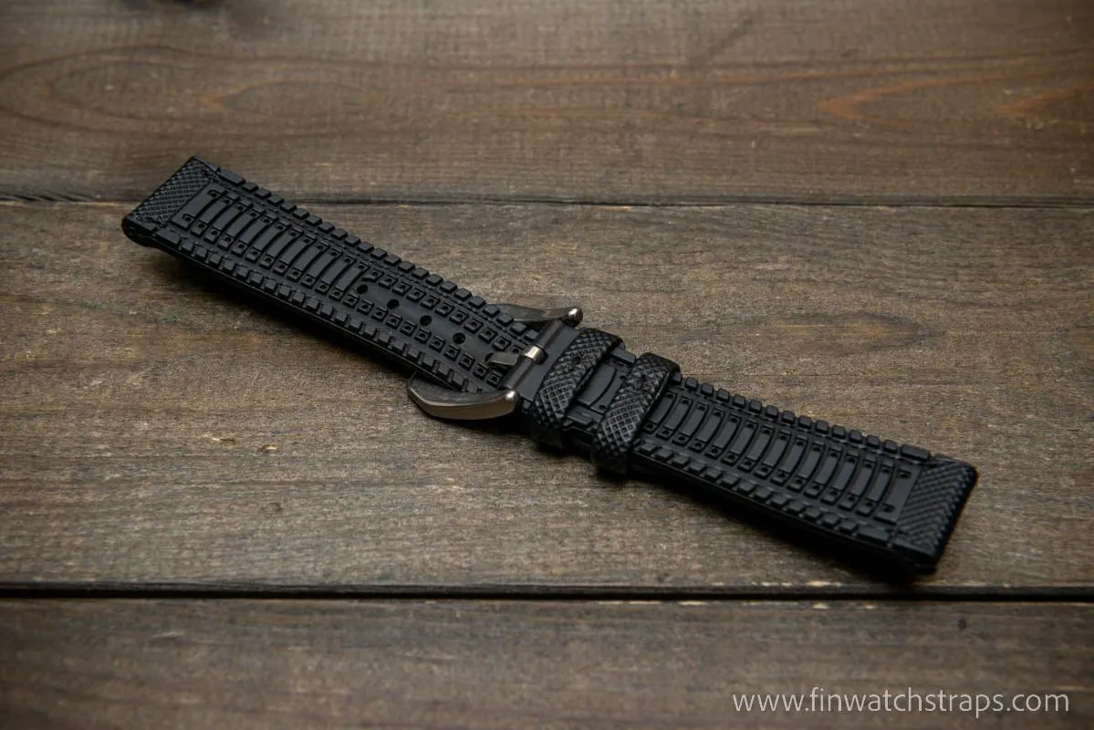 Sailcloth waterproof hybrid fluororubber (FKM) watch strap, premium quality, for sports, divers watches, width: 20, 22 mm.