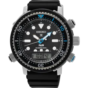 Seiko Prospex Hybrid Diver Black and Silver Men's Watch SNJ035P
