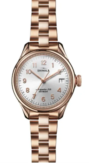 Shinola Vinton 3HD 32MM White  Dial Rose Bracelet Polished S0120183136