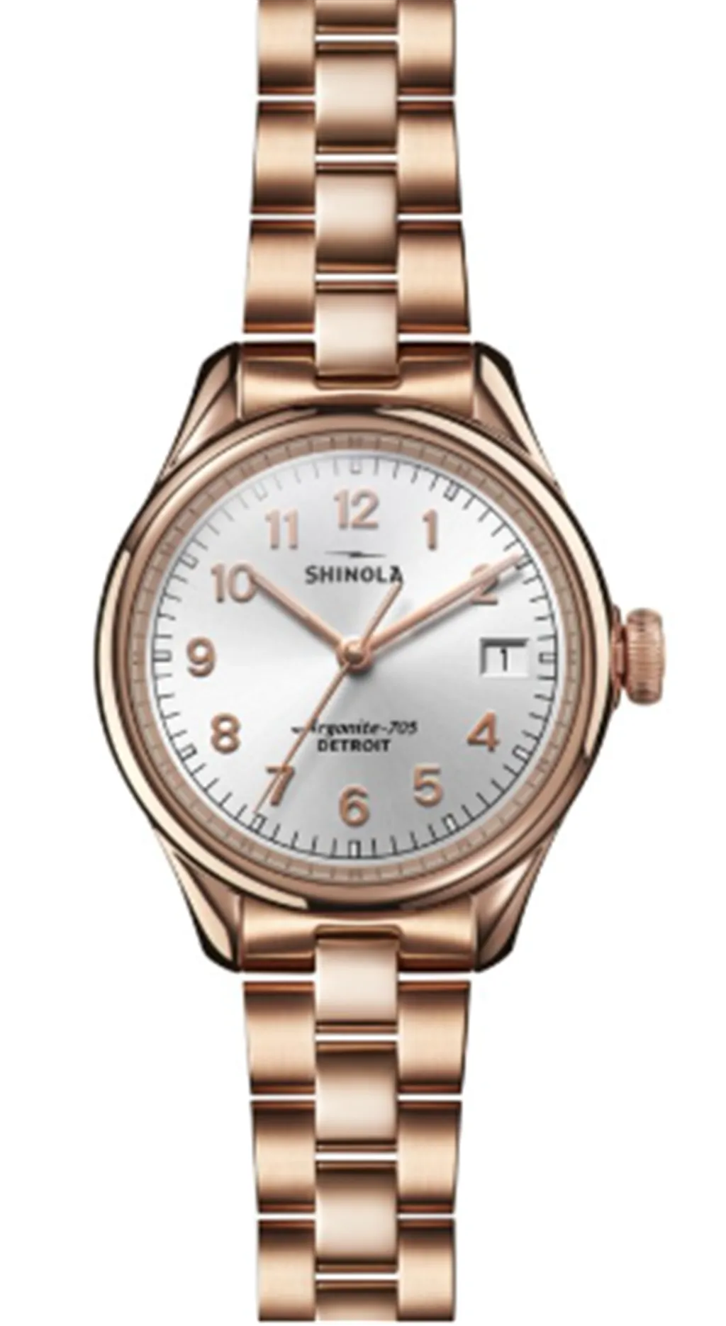 Shinola Vinton 3HD 32MM White  Dial Rose Bracelet Polished S0120183136