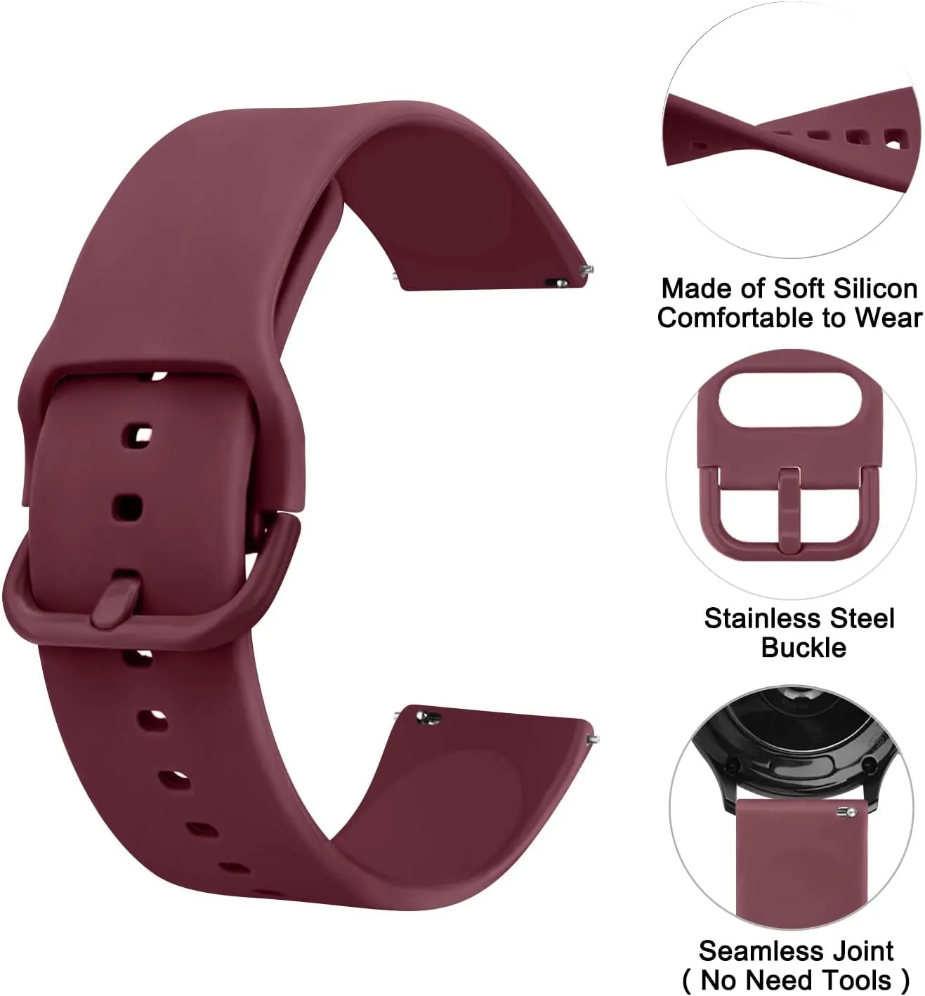Silicone Watch Bands Quick Release 20mm 22mm, Soft Sport Replacement Watch Strap for Women Men
