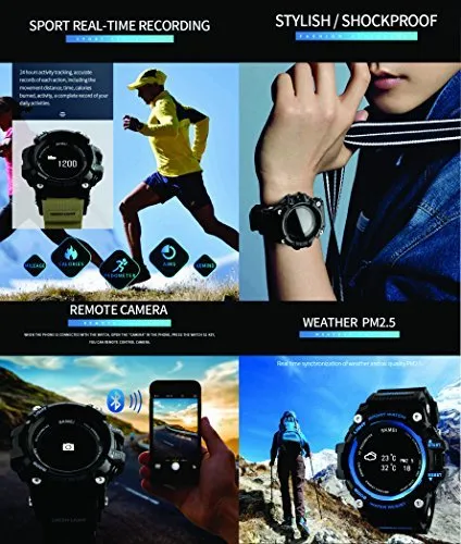 Skmei GS10334 Bluetooth Digital Black Dial Smart Watch (Khaki)