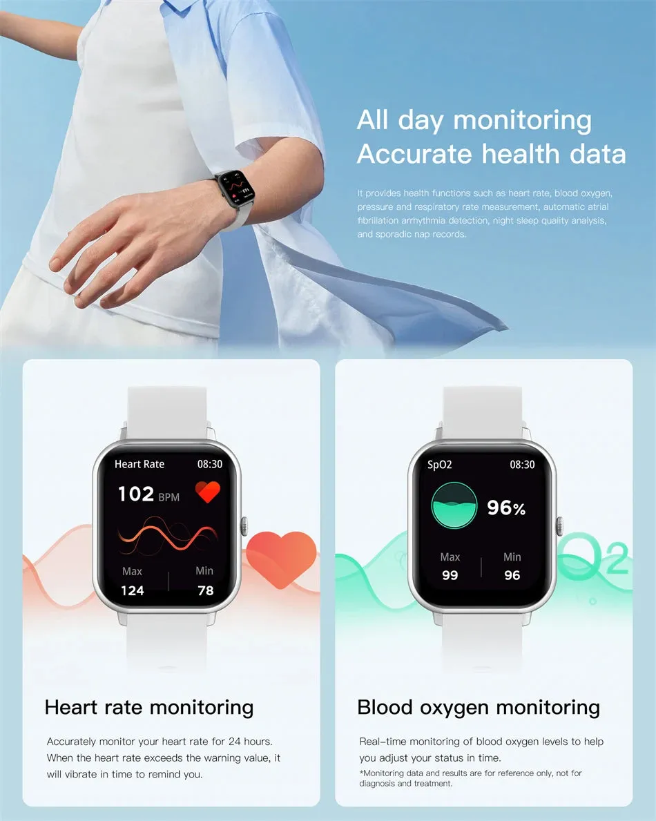 Smartwatch Unisex - Custom Dial & Bluetooth Music