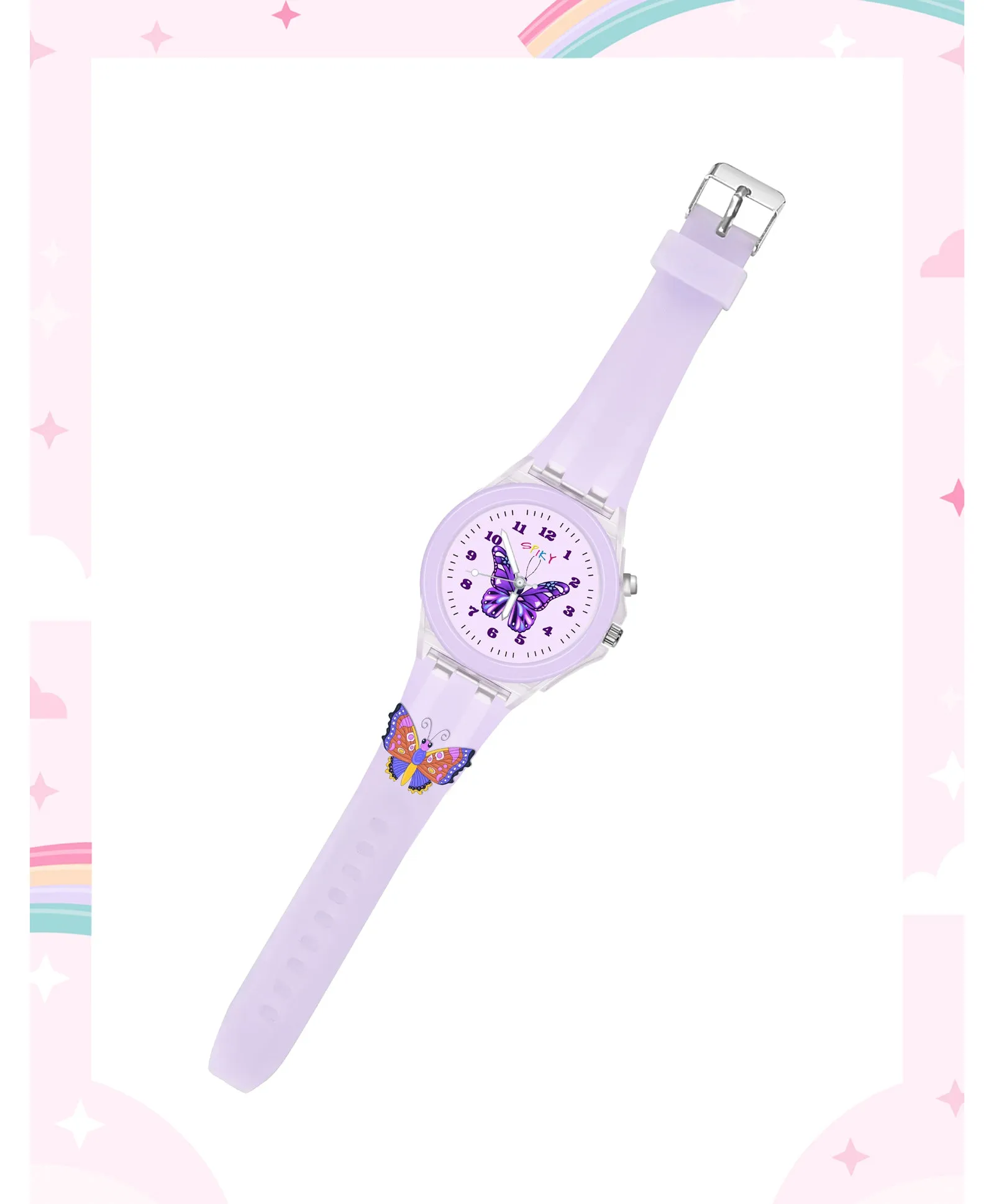 Spiky 3D Cartoon Unicorn Analog Light Watch for Kids Boys & Girls - Light Pink