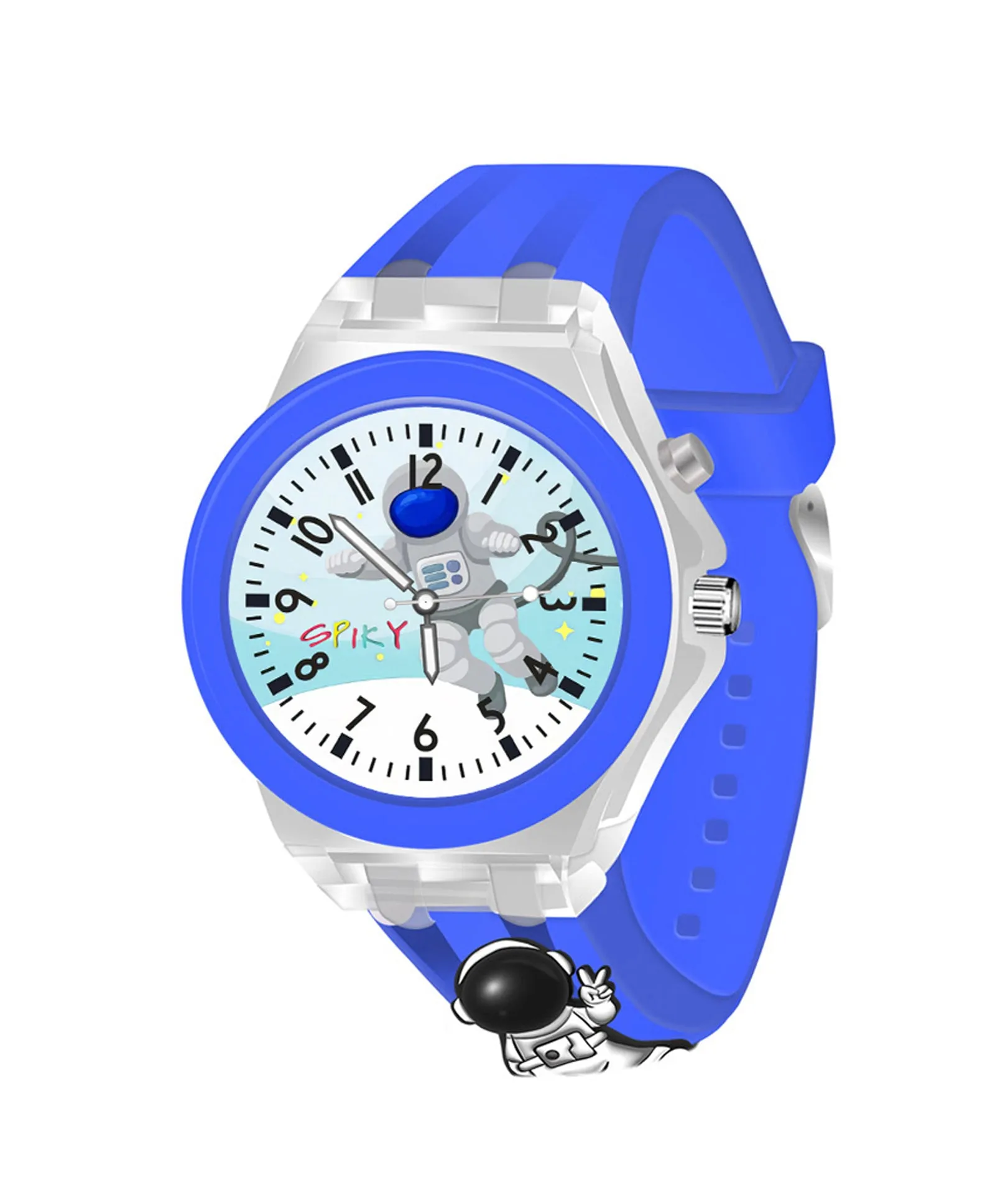 Spiky 3D Cartoon Unicorn Analog Light Watch for Kids Boys & Girls - Light Pink