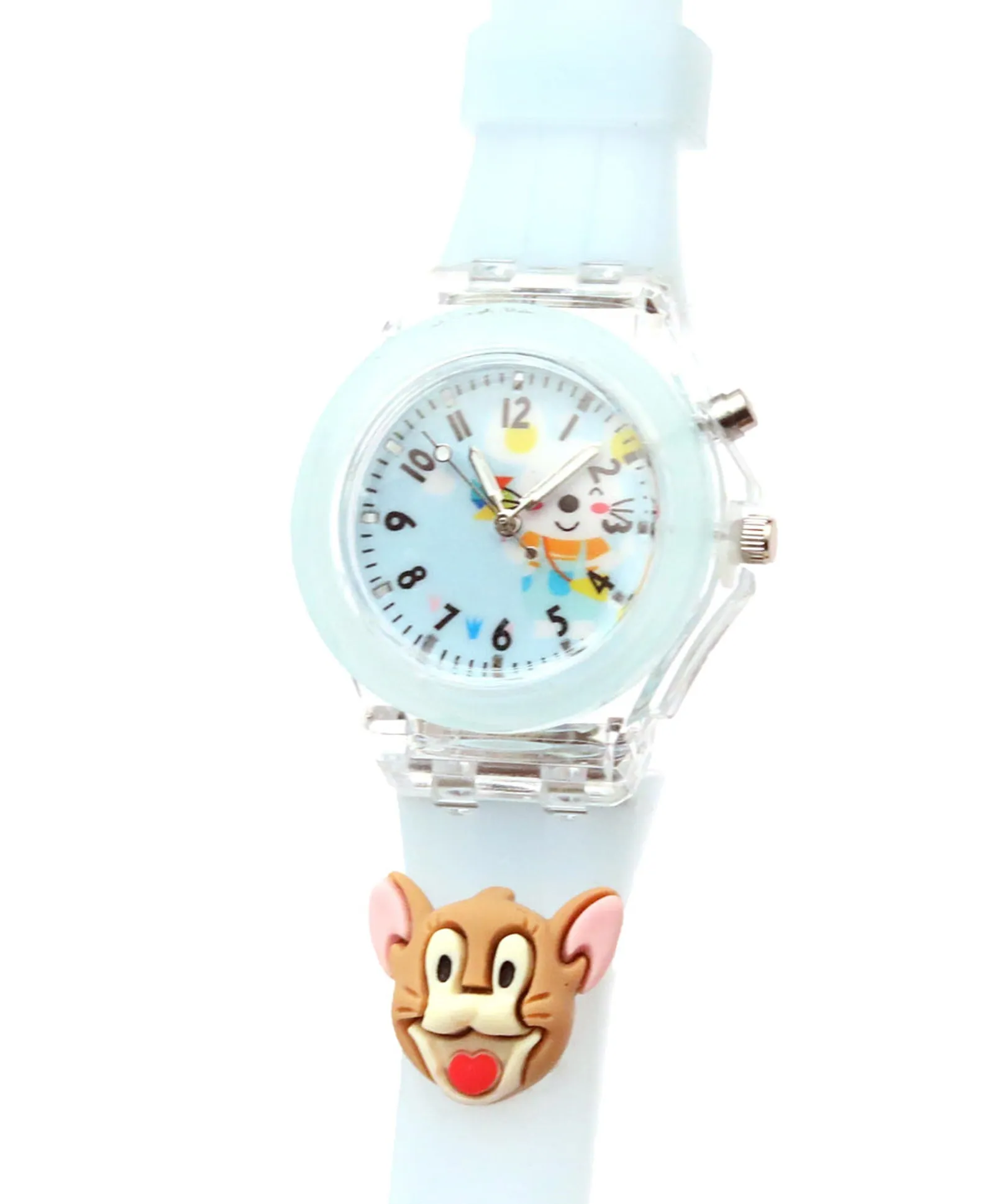 Spiky 3D Cartoon Unicorn Analog Light Watch for Kids Boys & Girls - Light Pink