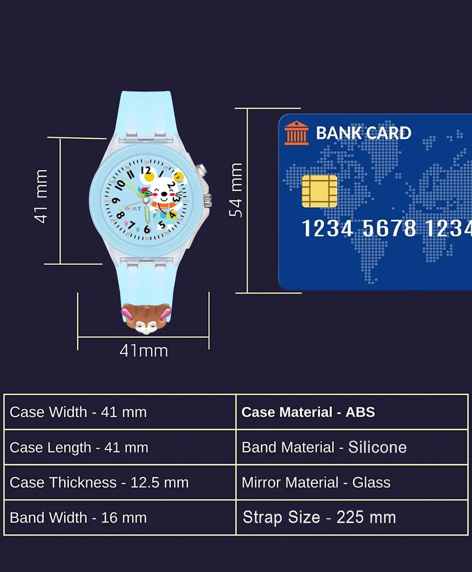Spiky 3D Cartoon Unicorn Analog Light Watch for Kids Boys & Girls - Light Pink