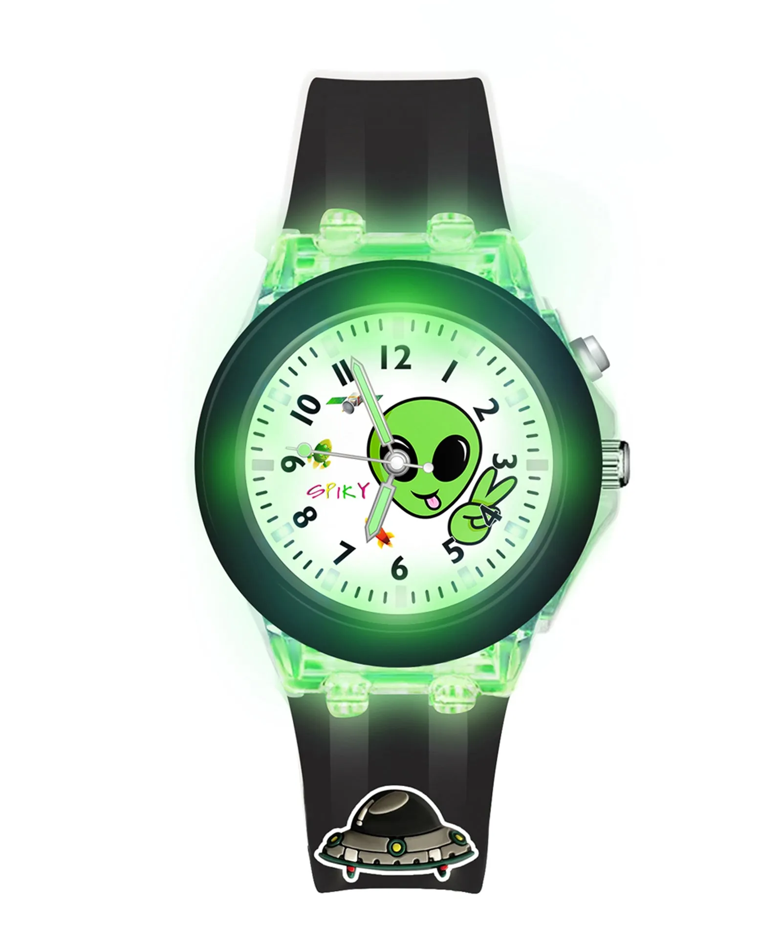 Spiky 3D Cartoon Unicorn Analog Light Watch for Kids Boys & Girls - Light Pink