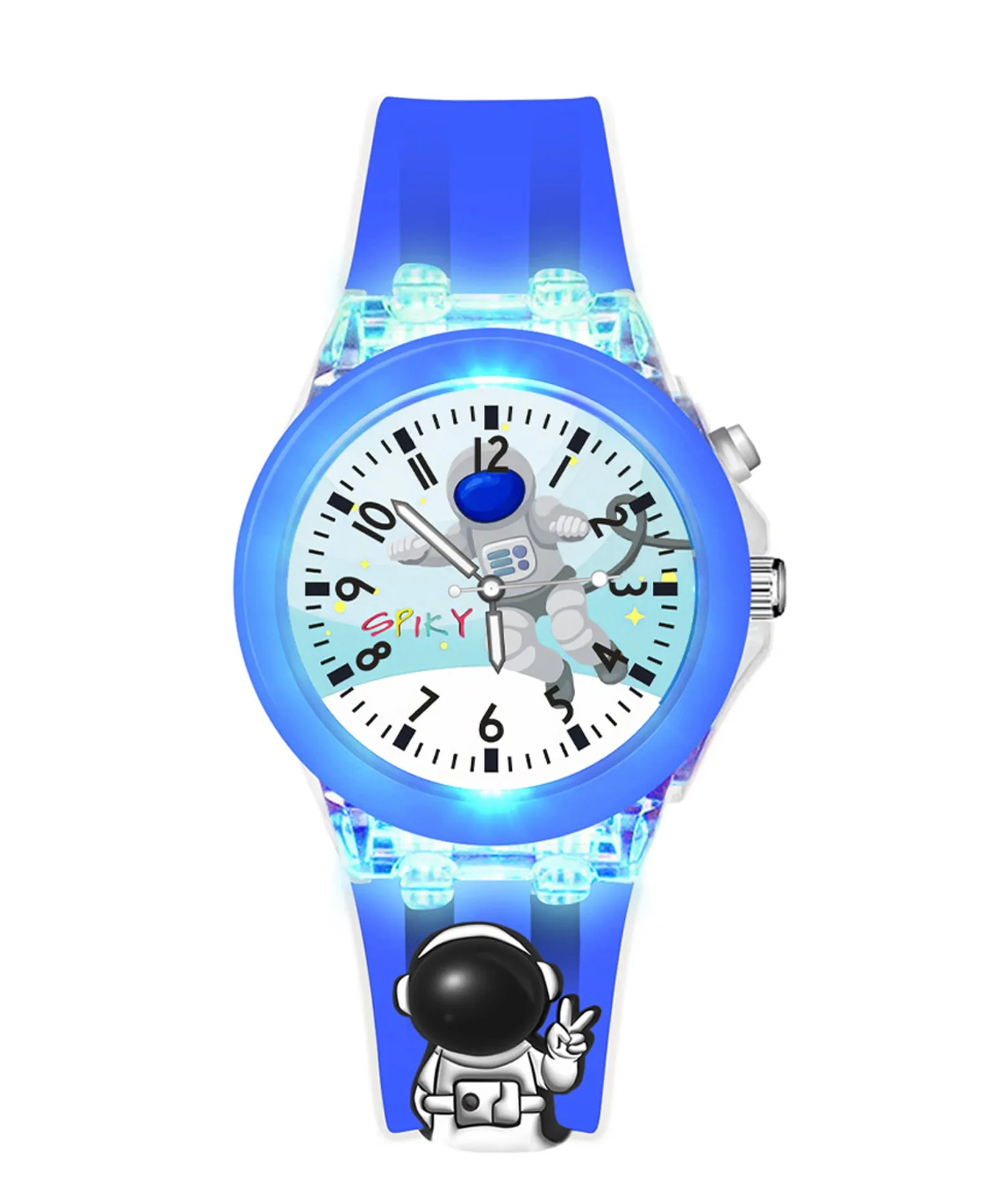 Spiky 3D Cartoon Unicorn Analog Light Watch for Kids Boys & Girls - Light Pink