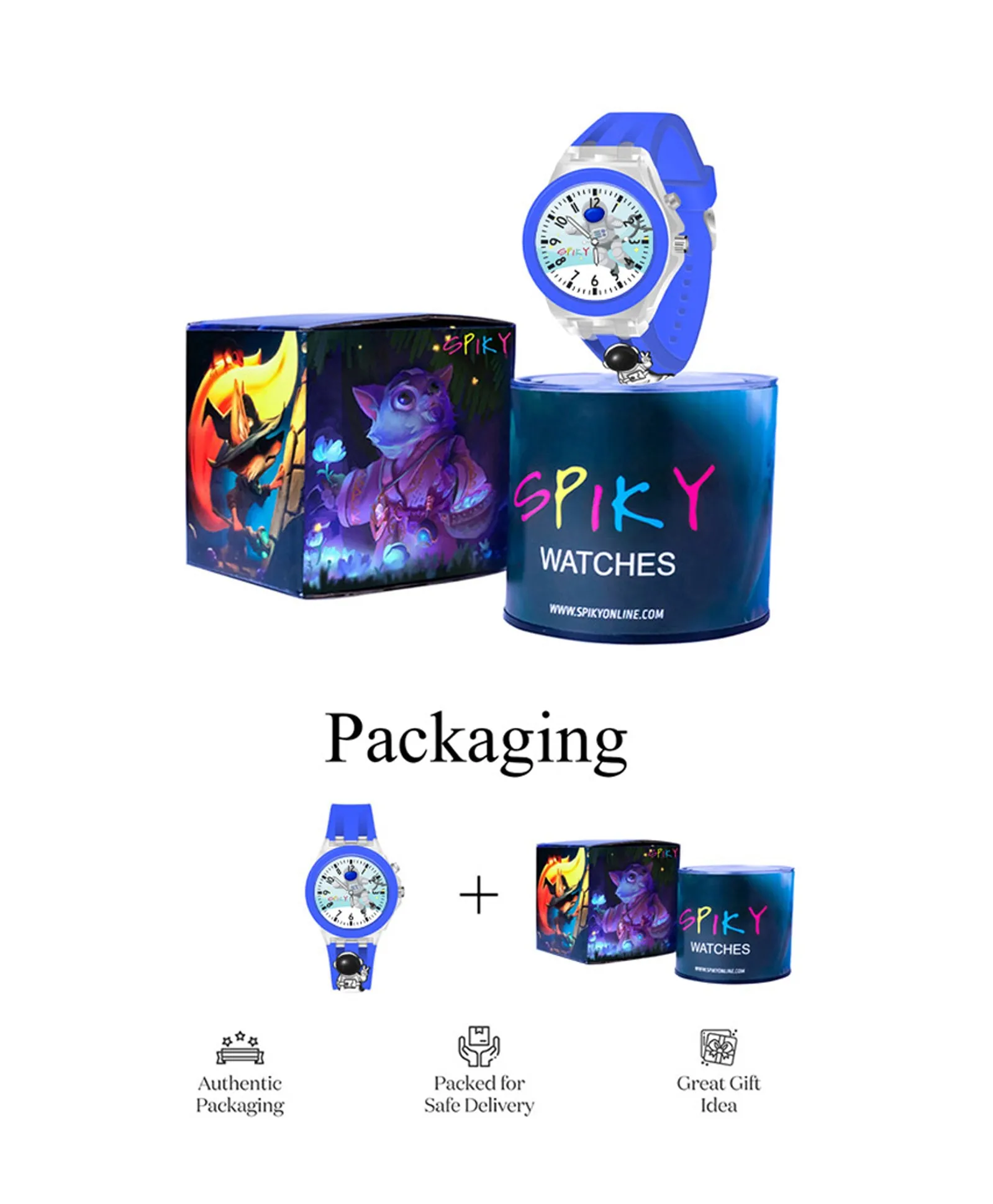 Spiky 3D Cartoon Unicorn Analog Light Watch for Kids Boys & Girls - Light Pink