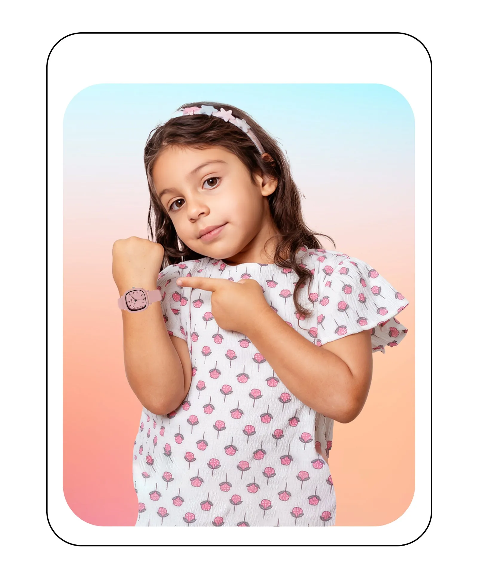 Spiky Eva19 Square Analog Watch for Kids - Blue