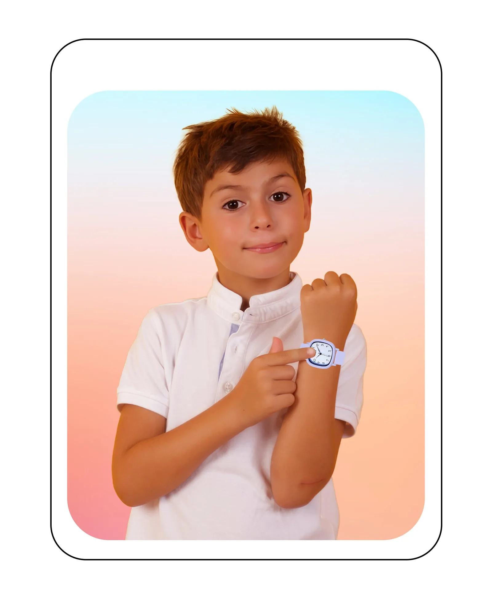 Spiky Eva19 Square Analog Watch for Kids - Blue