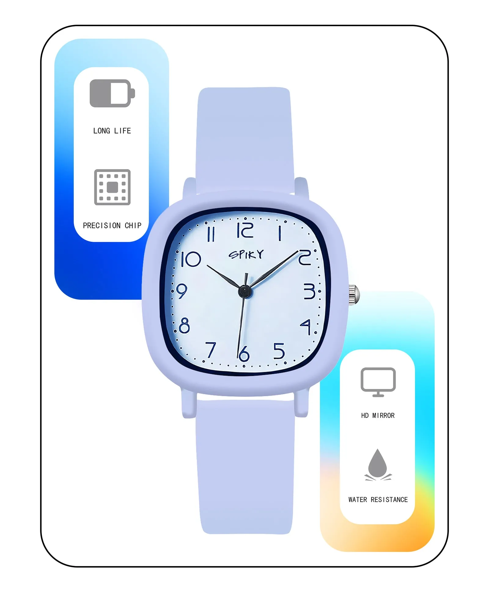 Spiky Eva19 Square Analog Watch for Kids - Pink