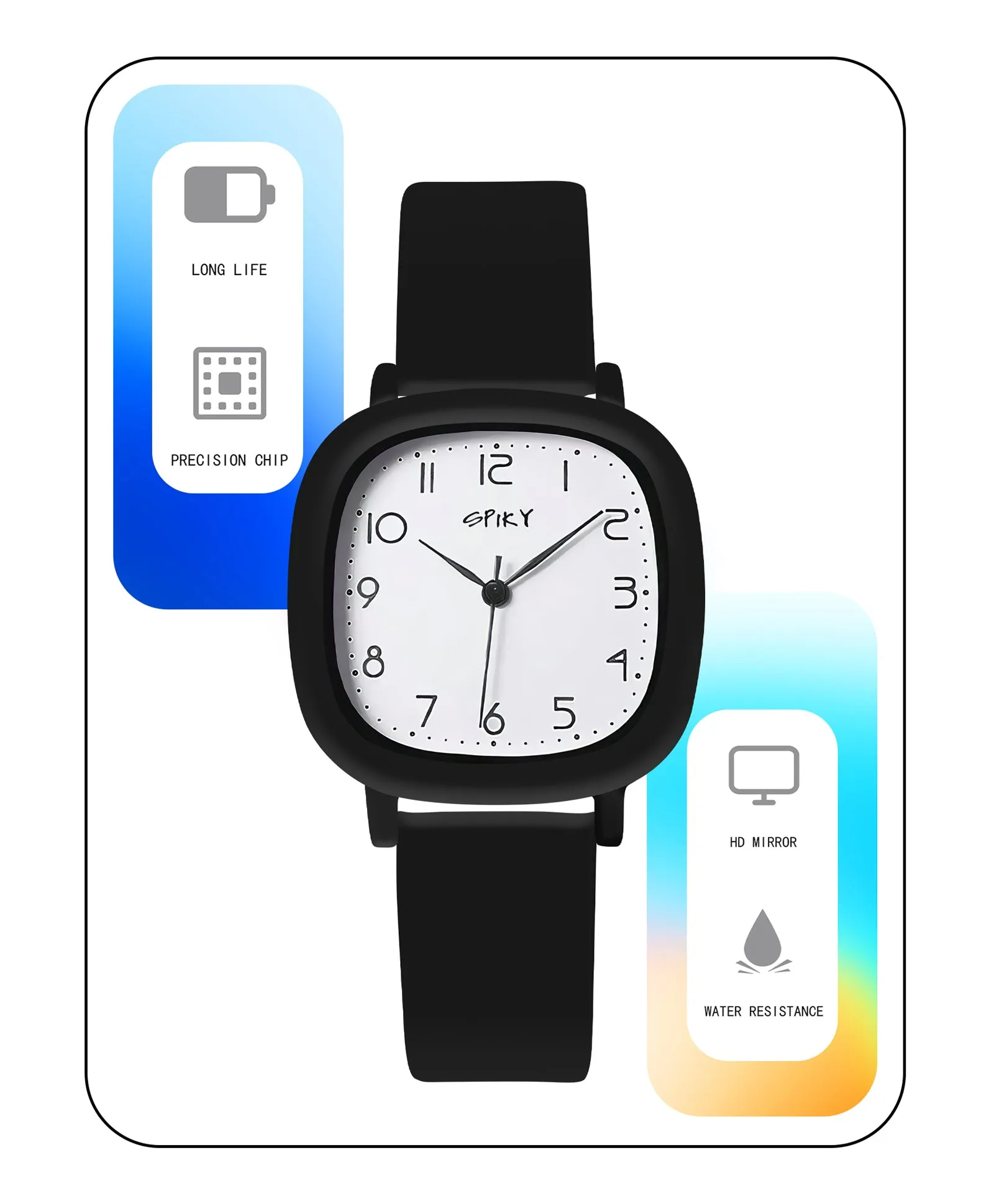 Spiky Eva19 Square Analog Watch for Kids - Pink