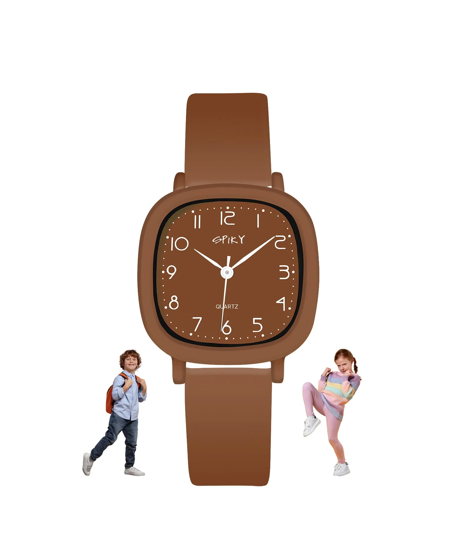 Spiky Eva19 Square Analog Watch for Kids - Pink