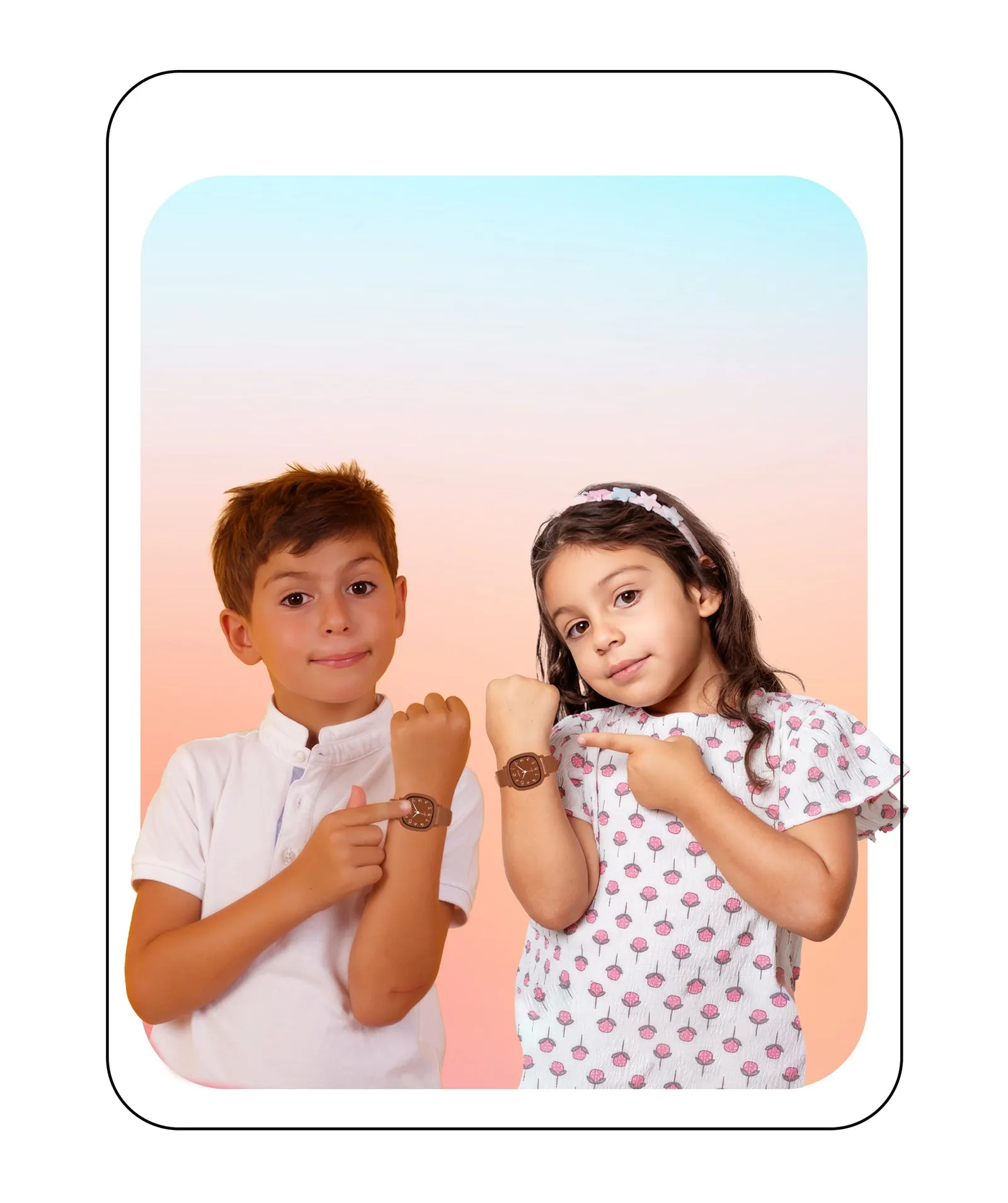 Spiky Eva19 Square Analog Watch for Kids - Pink