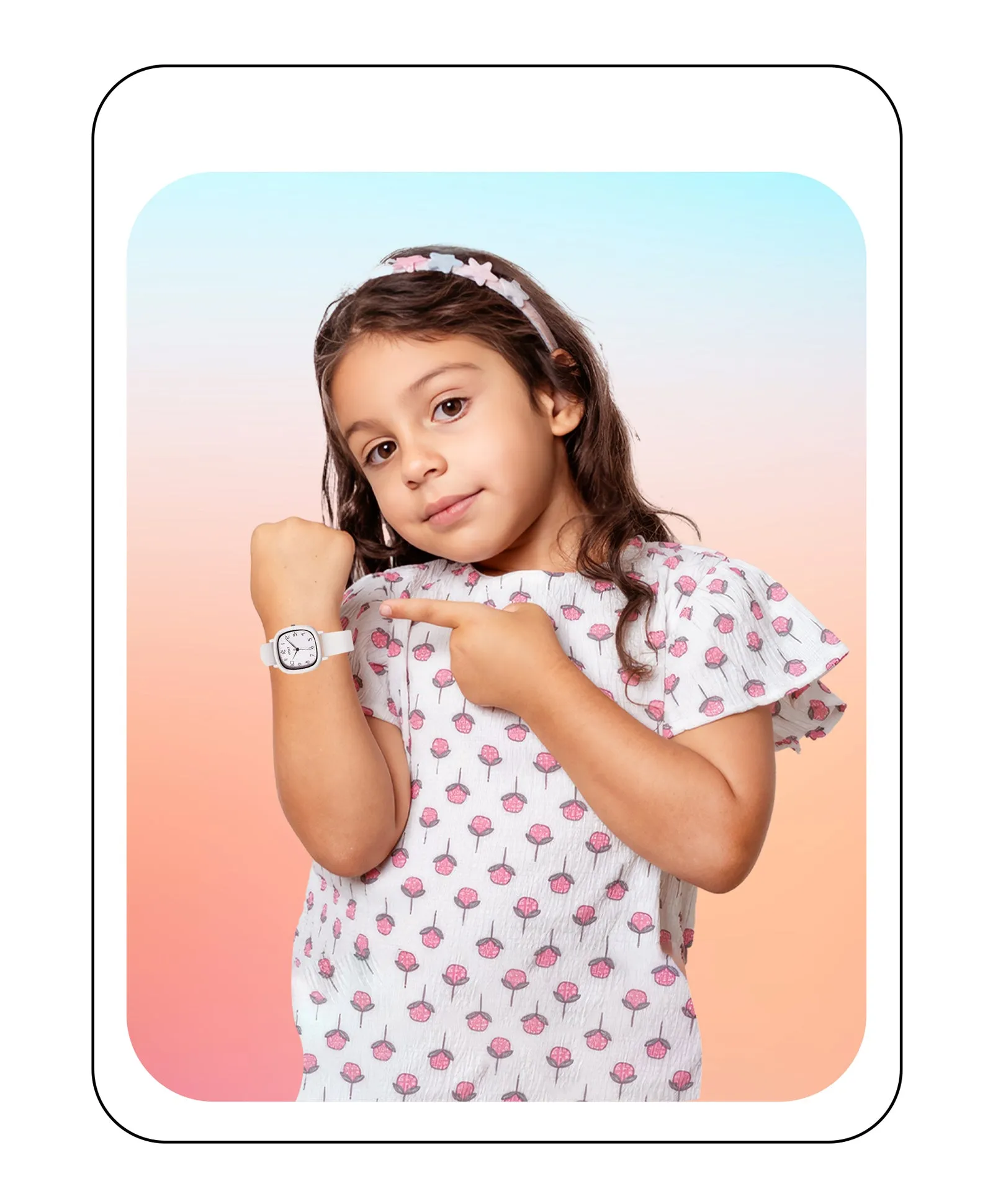 Spiky Eva19 Square Analog Watch for Kids - Pink