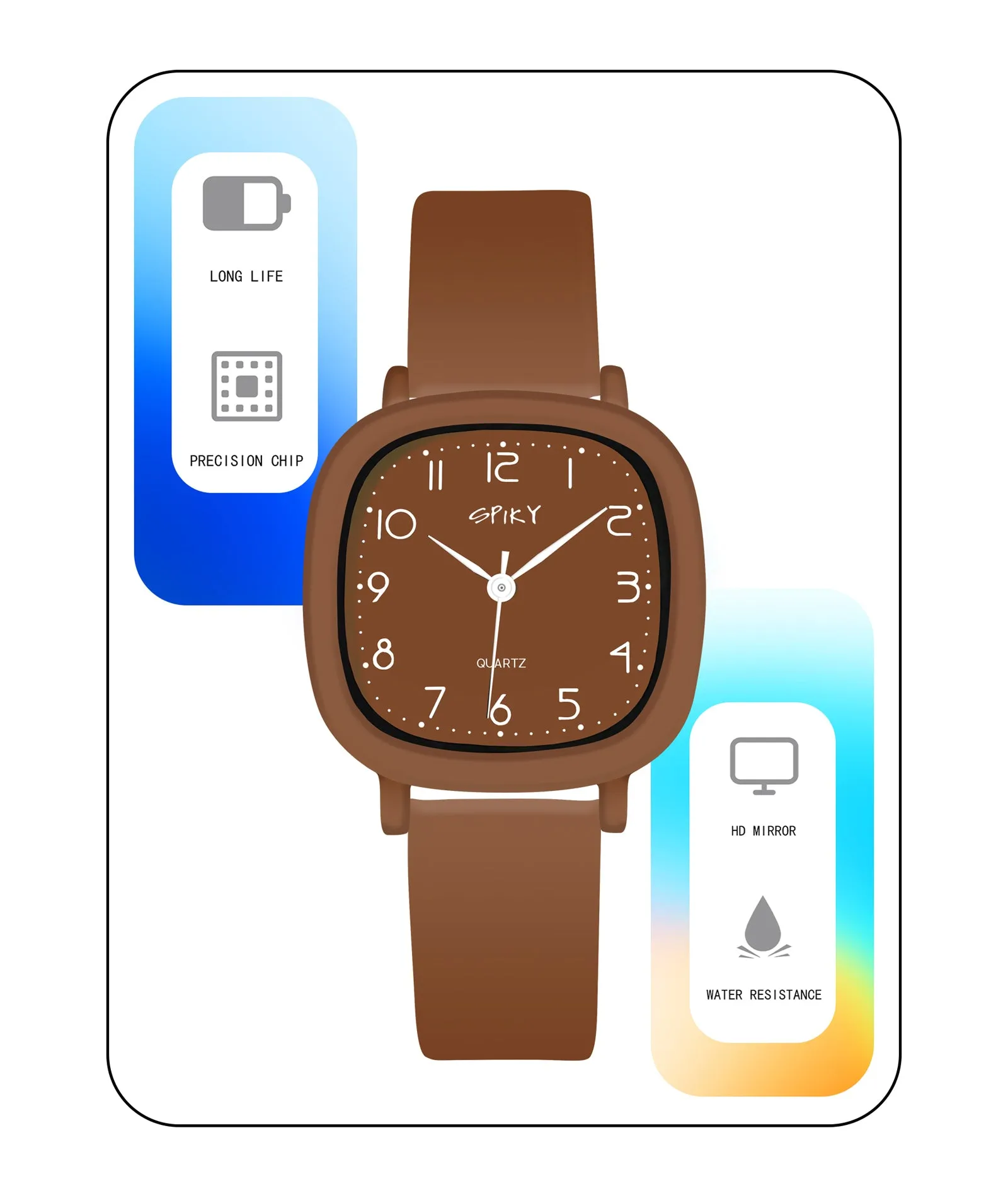 Spiky Eva19 Square Analog Watch for Kids - Pink