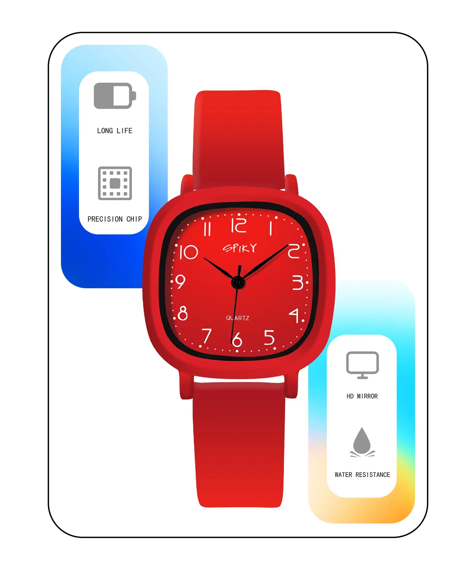 Spiky Eva19 Square Analog Watch for Kids - Pink