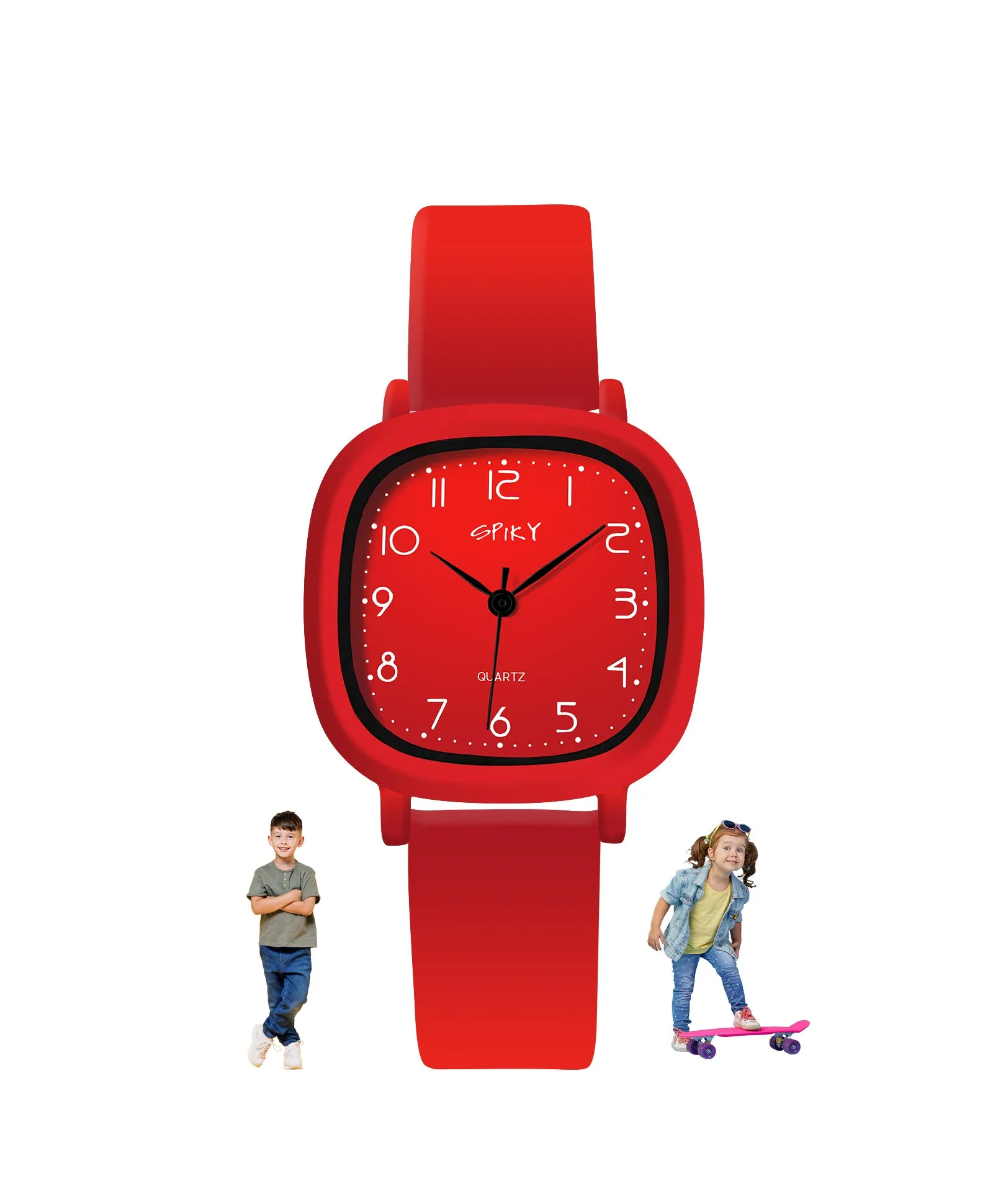 Spiky Eva19 Square Analog Watch for Kids - Pink