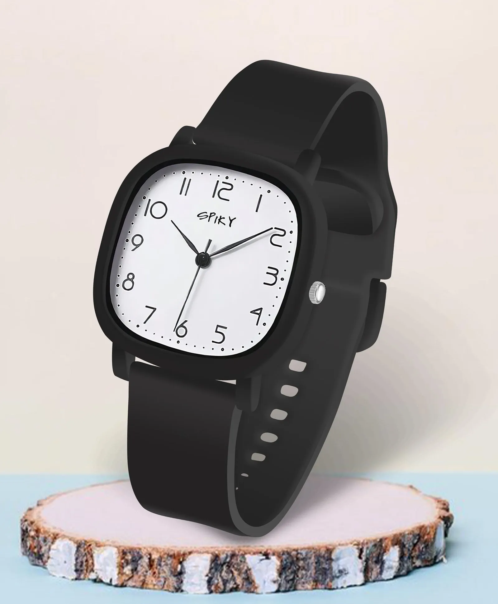 Spiky Eva19 Square Analog Watch for Kids - Pink