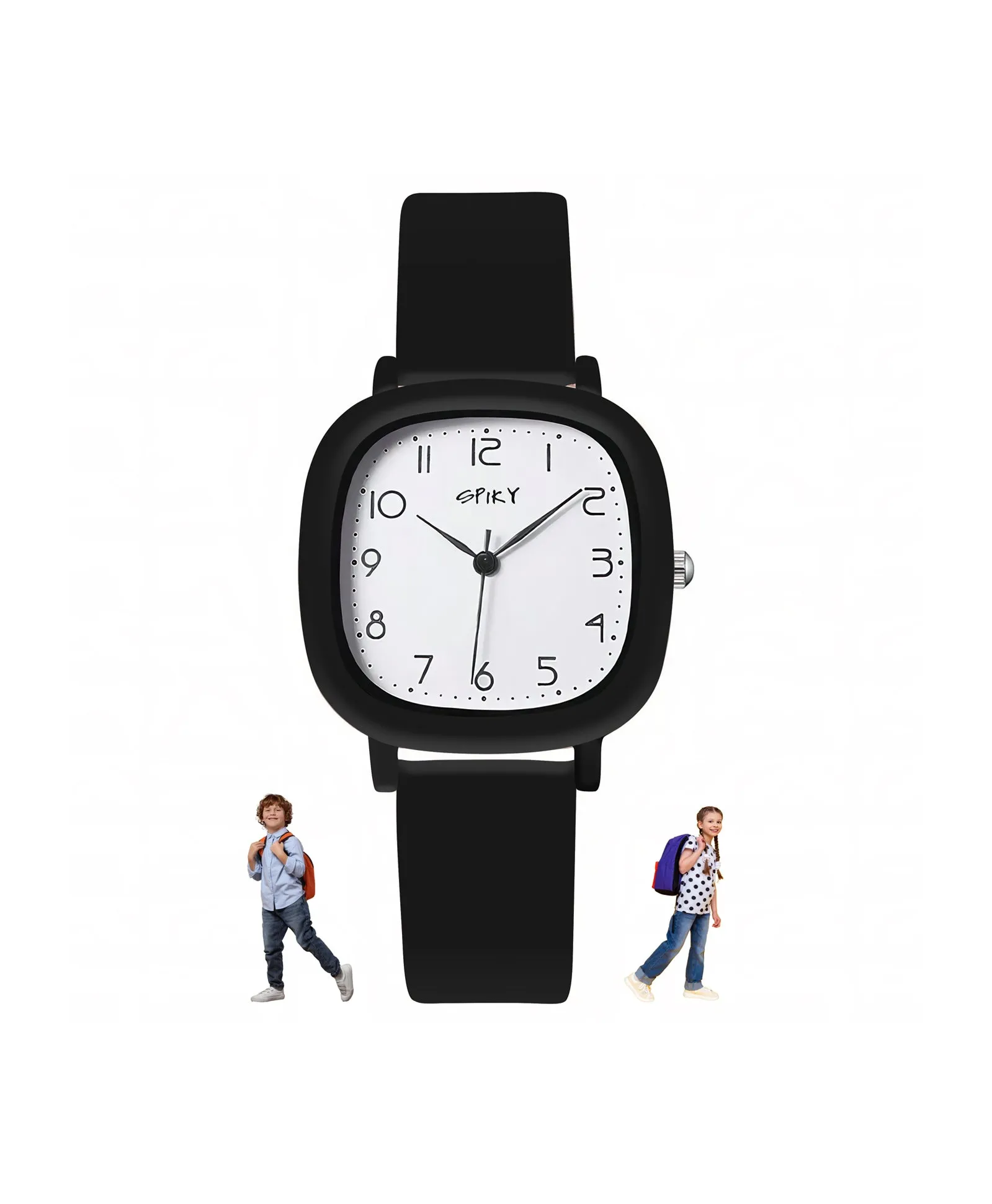 Spiky Eva19 Square Analog Watch for Kids - Pink