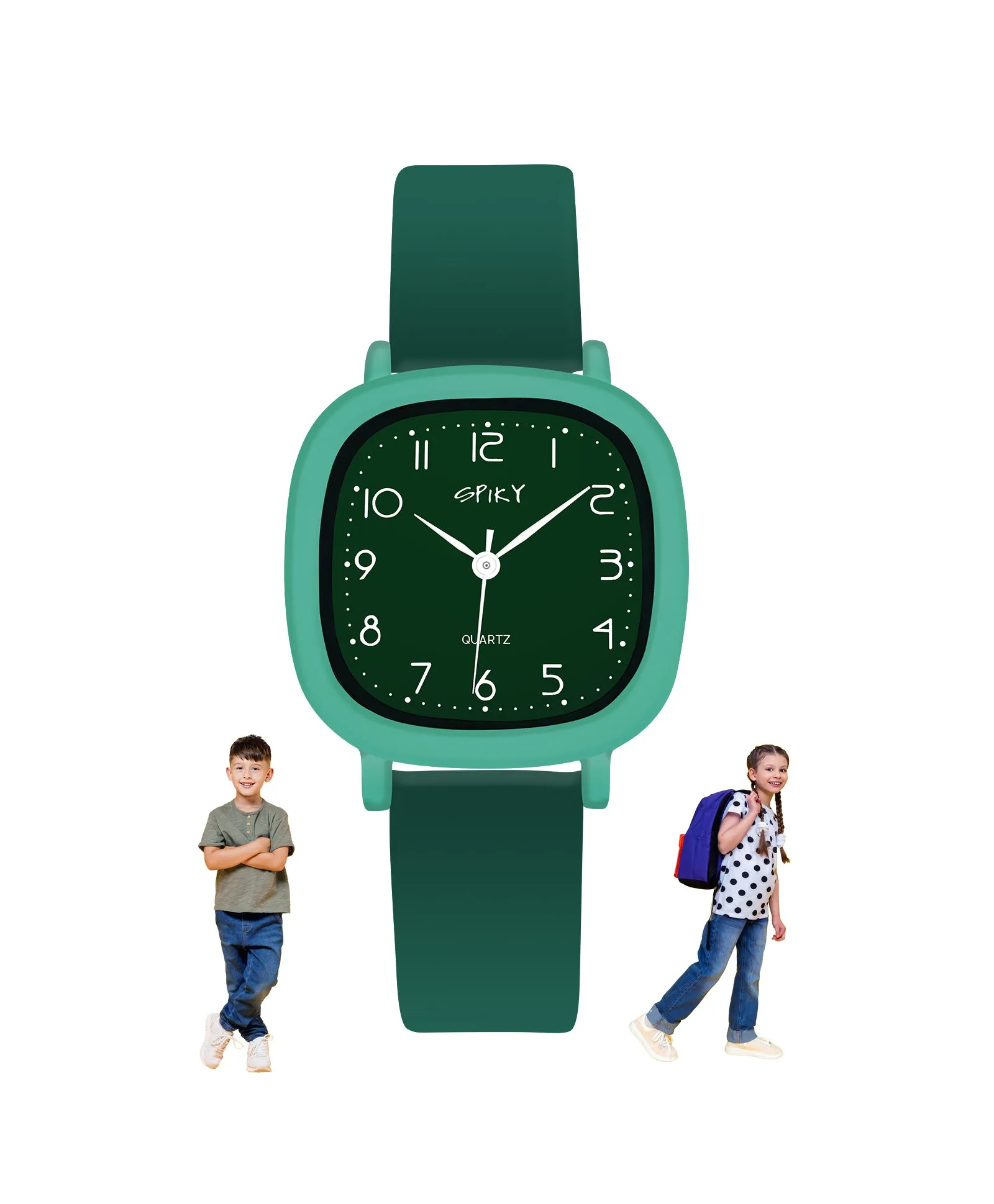 Spiky Eva19 Square Analog Watch for Kids - Pink