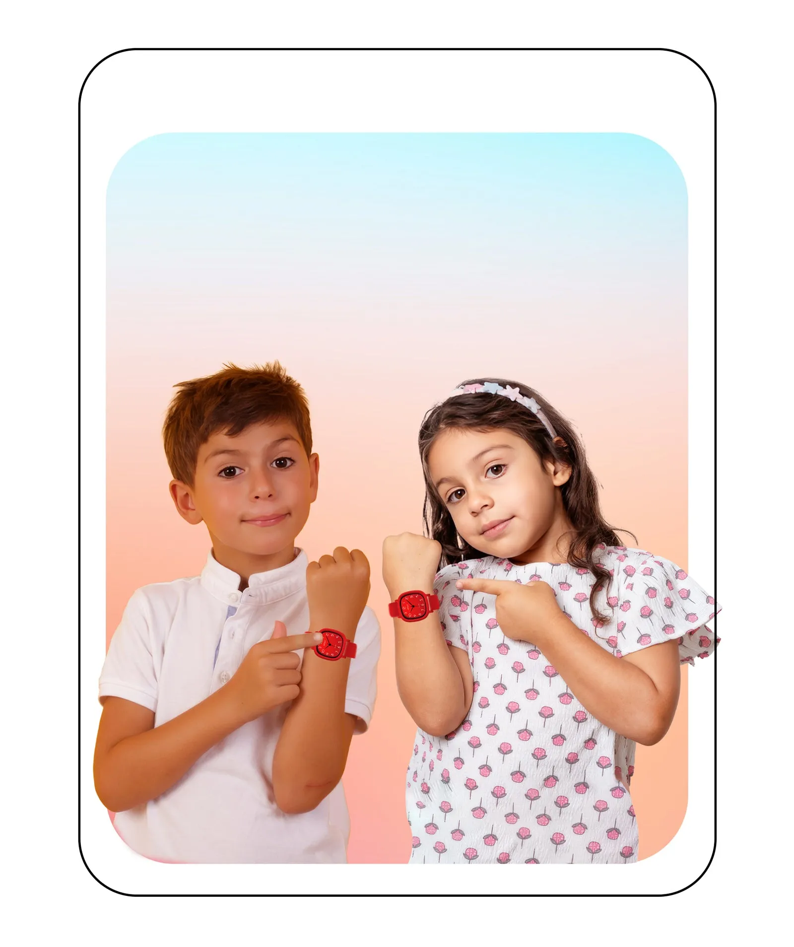 Spiky Eva19 Square Analog Watch for Kids - Pink