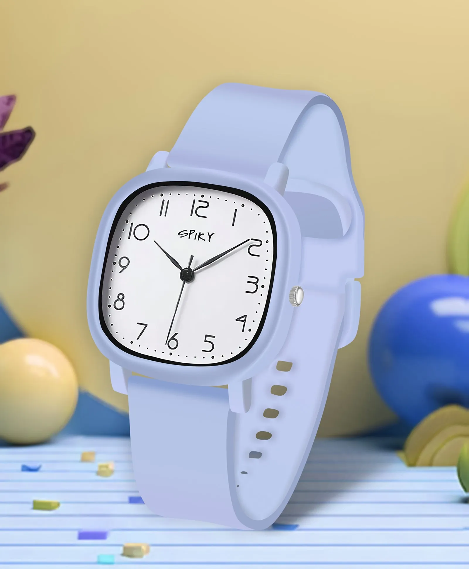 Spiky Eva19 Square Analog Watch for Kids - Pink