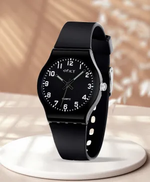 Spiky Round Analogue Kids Watch - Black