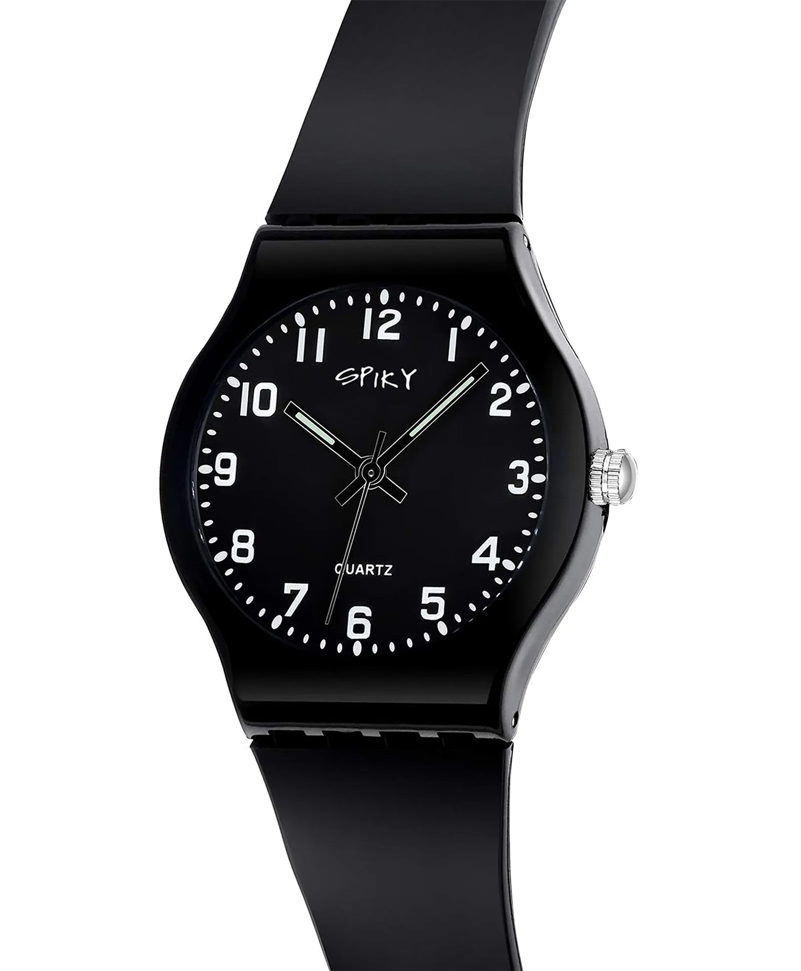 Spiky Round Analogue Kids Watch - Black