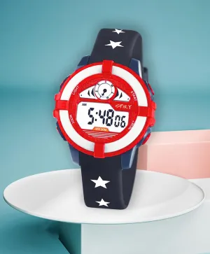 Spiky Round Digital Sports Watch - Black