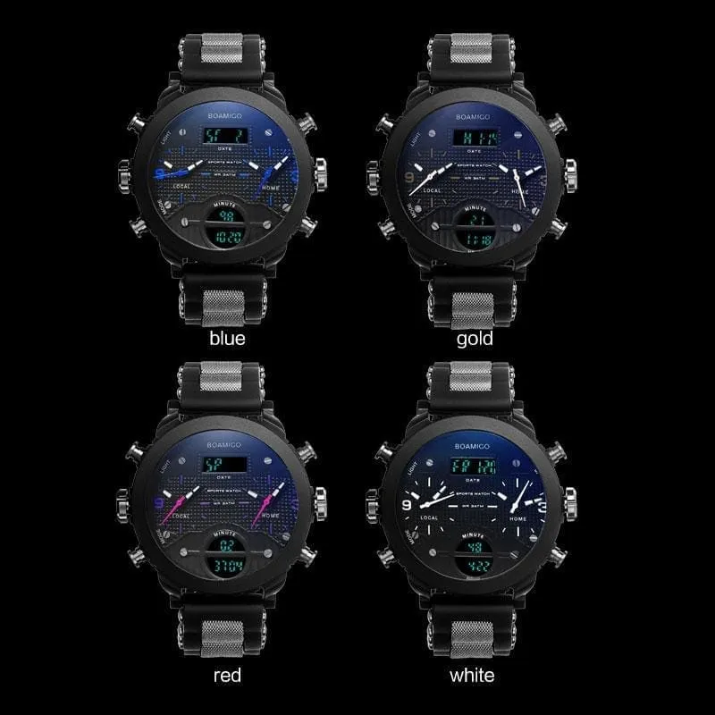 Sports Watches 3 Time Zone Military
